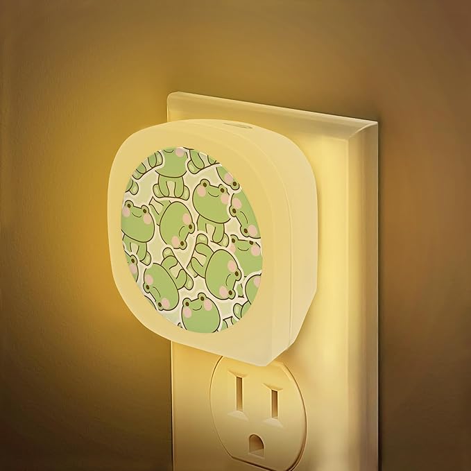 Cute Frog Night Lights Plug into Wall, Cute Frog Animal Night Light for Boys Girls Led Night Light, Dusk to Dawn Sensor Nightlight for Stairway/Hallway/Bedroom