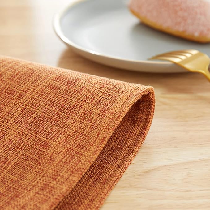 Weabetfu Cloth Placemats Set of 6 Heat Resistant Dining Table Placemmats Cotton Linen Machine Washable Kitchen Table Mats Wrinkle Free Thick Fabric Place Mats,Easy to Clean,13" x 19"