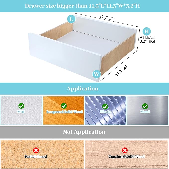 Drawer Dividers, 4 Pack Adjustable Drawer Organizers 3.2" High Expandable from 11.3-20" Clear Expandable Dresser Organizer for Clothes Kitchen Utensils Cutlery Drawer Organizers Set