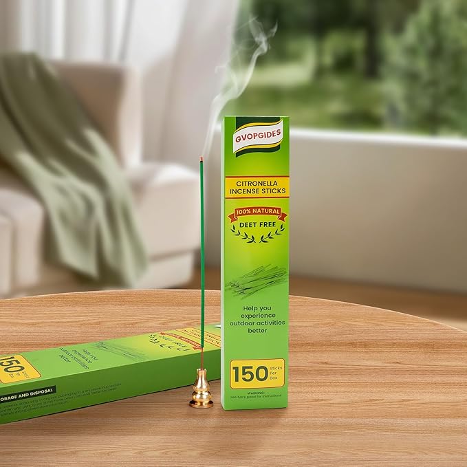 Citronella Incense Sticks 300 Pieces per Box, Made from Natural Plants, Suitable for Outdoors, Indoors, by The Pool, in The Yard