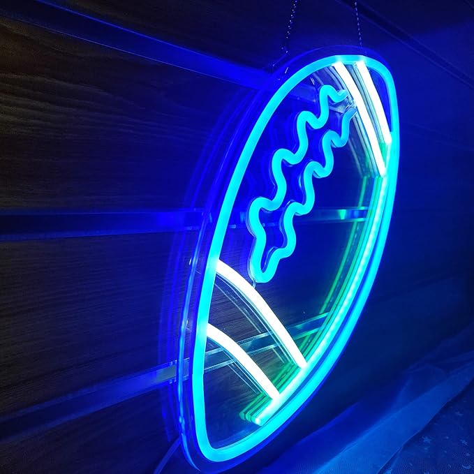 Ajoyferris Blue Football Neon Sign for Wall Decor - Bedroom, Kids Room, Game Room, Party, Christmas Gifts