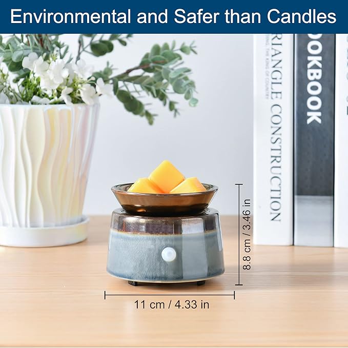 kobodon Ceramic Candle Wax Warmer,Home Fragrance Diffuser, Wax Melter Fragrances Candles Oils, Fragrance Warmer Candles or Wax Melts as Gifts for Mom Grandma Women…