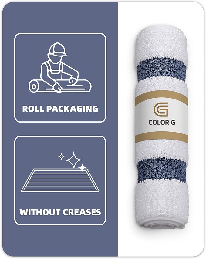 Color&Geometry Bathroom Rugs, Water Absorbent and Quick Dry Microfiber Bath Rugs-17"x30", Non-Slip, Machine Washable, Extra Soft Plush Bath Mats for Bathroom, Laundry Room, Shower and Tub
