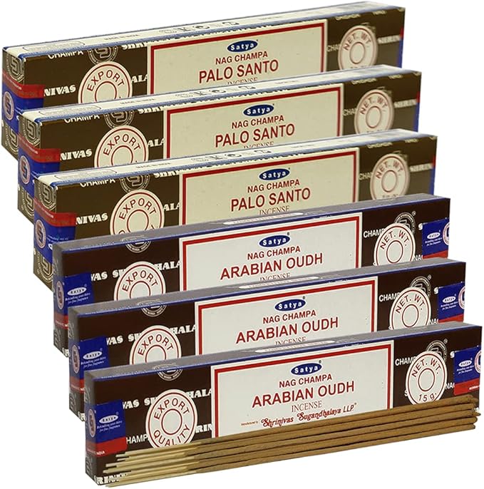 Palo Santo Arabian Oudh Incense Sticks & Holder Bundle Variety Pack from House of Nag Champa Incense Sticks and Trumiri
