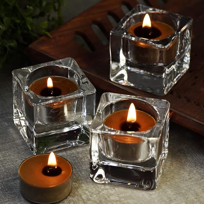 DEYBBY Scented Tealight Candles, Long Lasting Soywax Tea Candle Used for All of Holders|Clear Cup|24 Counts|Up to 4 Hour Burn Time|Coffee