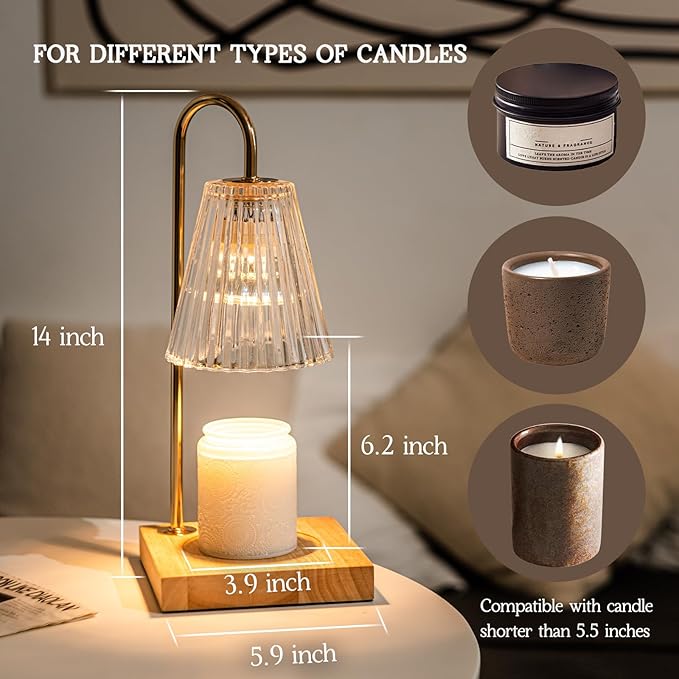 Candle Warmer Lamps 2 Pack, Electric Candle Warmer Lamp with Timer and Bulbs for Jar Candles, Aesthetic Home Decor, Gifts for Women, Graduation Gifts for Teacher