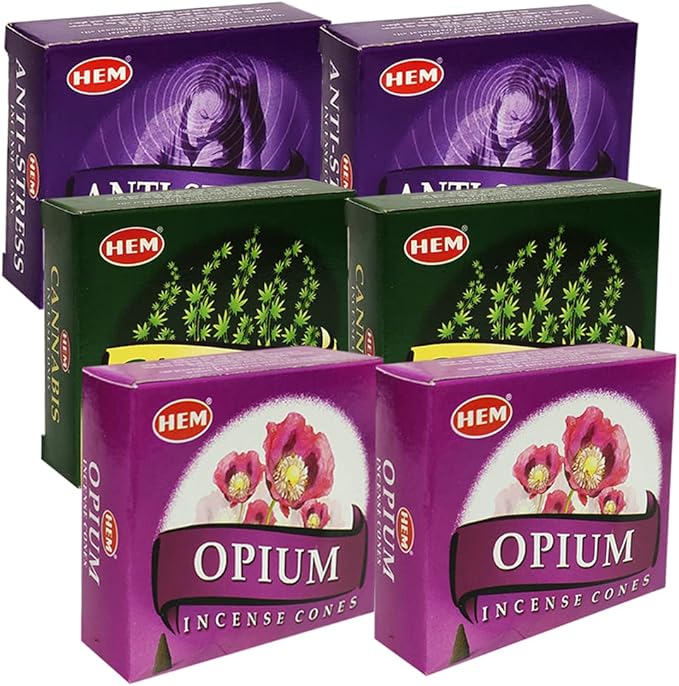 Opium Cannabis Anti Incense Cones & Holder Bundle Variety Pack from Hem Trumiri Insense Insence