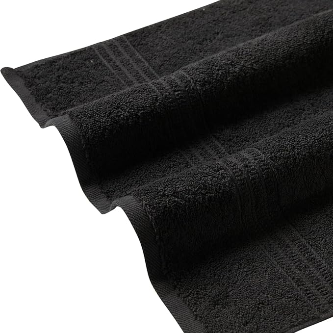 HOMELOVER 8 Piece Towel Set - 100% Organic Cotton, 2 Bath Towels, 4 Hand Towels, 2 Washcloths - 500 GSM, Hotel & Spa Quality, Soft, Quick Dry, Highly Absorbent Bathroom Essentials (Charcoal Black)