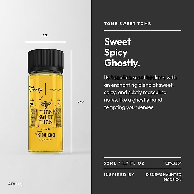 Aroma360|Disney | Tomb Sweet Tomb Oil Blend | Haunted Mansion Inspired Diffuser Oil | Aromatherapy Scent Diffuser Oil | Cinnamon, Tonka and Bergamot 1.7 fl oz, 50 mL