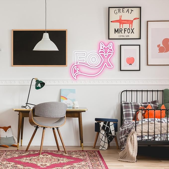 Fox Cute LED Neon Sign For Home Bedrooms Children's Room Game Room Bars Party Club Office Art Wall Decorations A fox gift for a girl
