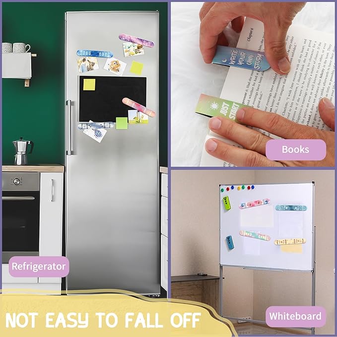Kaluofan 30-Piece Inspirational Magnetic Bookmarks - Double-Sided, Perfect for Women, Kids, Students & Teachers