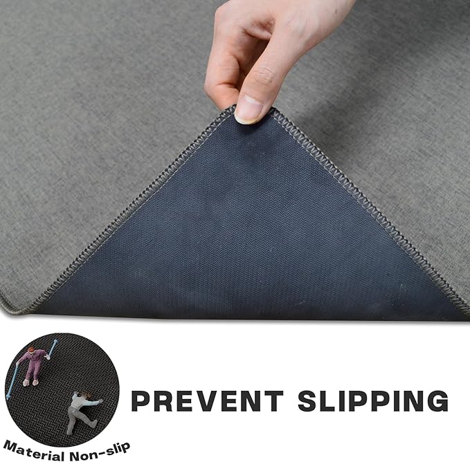 Yancorp 17"x48" Ultra Thin Long Bathroom Rugs,Low Profile Long Bath Mat Non Slip Fit Under Door Absorbent Washable Indoor Door Mat Shower Sink