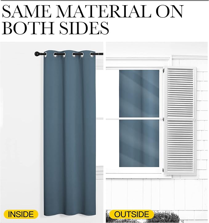 NICETOWN Blackout Curtains for Bedroom, Forest Green, 42 W by 80 L, Set of 2, Thermal Insulated Curtains & Drapes with Grommet Top for Living Room, Privacy Window Treatment Draperies