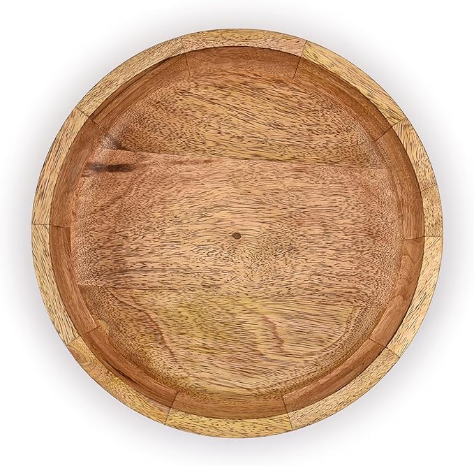 Decorative Bowls Mango Wood for Home Décor Unique Table Centerpieces, Wooden Home Decor Accents for Farmhouse Rustic Style (10" X 10" X 2.5")