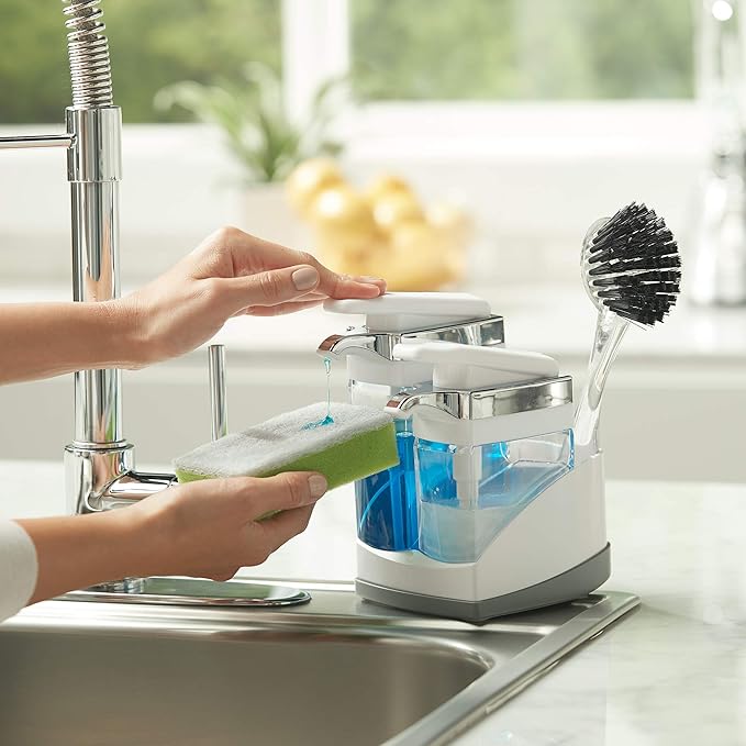 Casabella Sink Sider Duo with Sponge - (White & Chrome Plating)