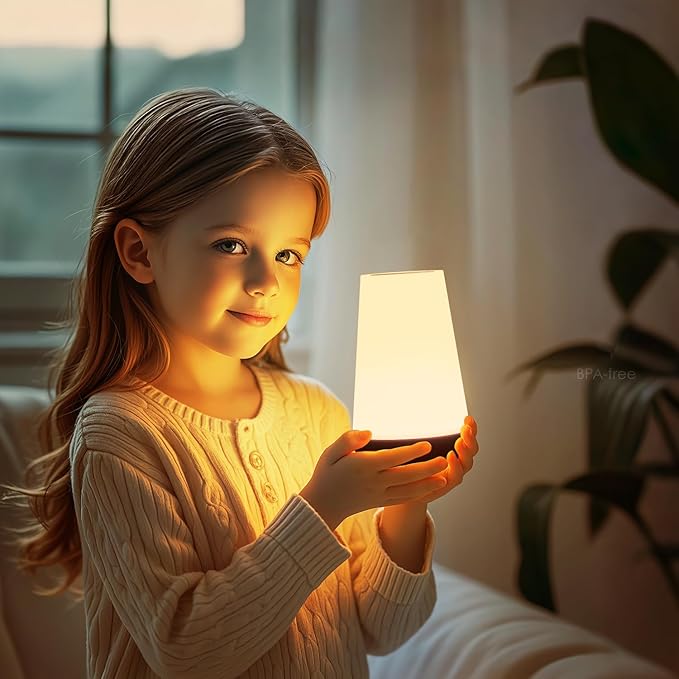 Night Light, Dimmable Touch Lamp for Bedroom, 13 RGB Colors & 5 Brightness, Portable Rechargeable Bedside Table Lamp for Baby Nursery, Night Lights for Bedroom Living Room Bathroom Hallways