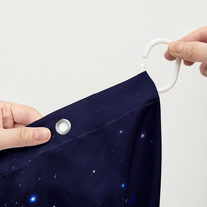 AILONEN Jellyfish Shower Curtain,Cartoon Magic Jellyfish Waterproof Fabric Shower Curtain Set for Bathroom,Boho Style Starry Night Coral Bath Curtain with Hooks for Kids Girls, 72" W*72" H