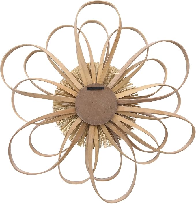 Adeco Large Metal Flower Wall Sculptures for Living Room, Bedroom, Bathroom (Wooden Flower)