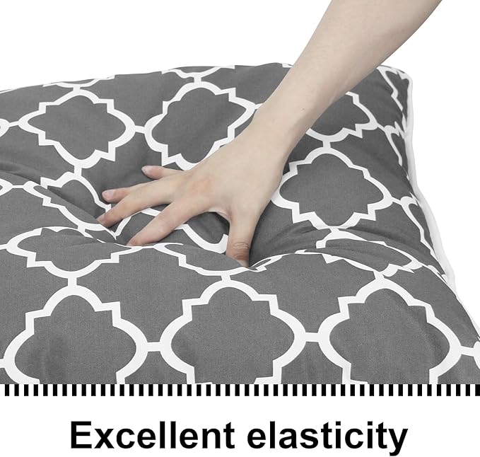 Outdoor Loveseat Cushion Set 48'' x 24'', Outdoor Cushions for Patio Furniture with Fastness Cover, Water Repellent Outdoor Seat Cushion and Couch Back Cushions for Bench, and Swing (Grey Plaid)
