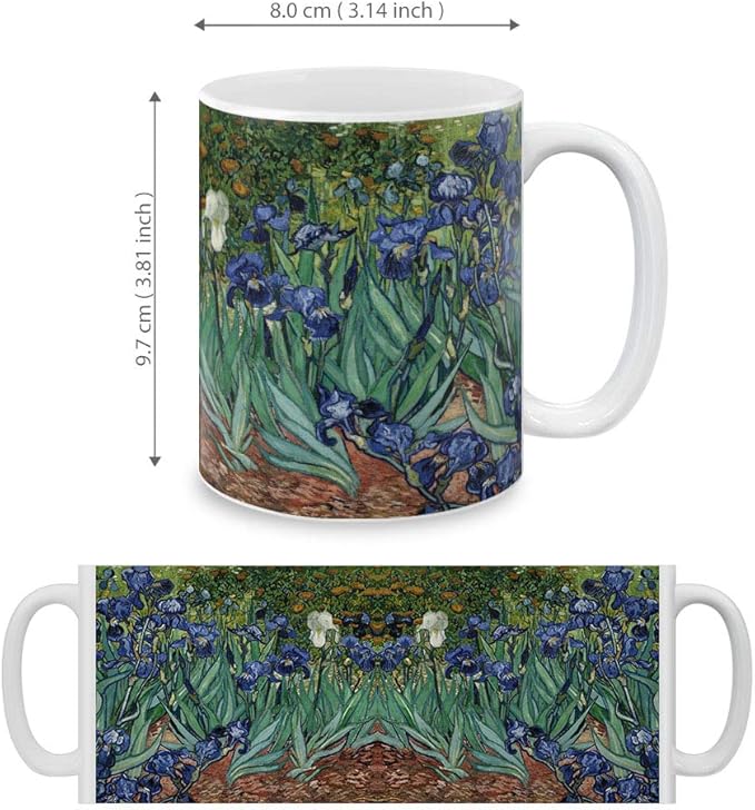 MUGBREW Classic Art Irises Vincent Van Gogh Ceramic Coffee Mug Tea Cup, 11 OZ