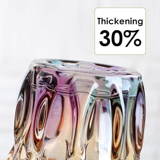 CEMABT Glass Vases for Flowers,Thickened 3.4 lb Morden vases for Tables Centerpieces, vase for Home Decor, Crystal,Colorful and Clear Rose Large Vases Christmas Day Gifts(Heavy Duty)