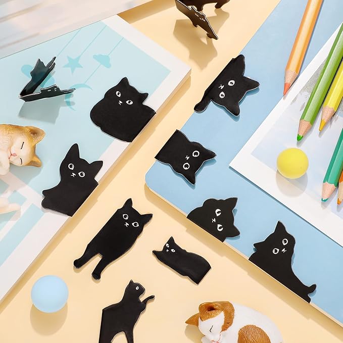 30 Pieces Magnetic Bookmarks for Book Lovers, Kawaii Cute Cat Book Mark Magnetic Page Clips for Kids Students Teachers School Home Office, 7.9 x 3.9 Inch,15 Styles