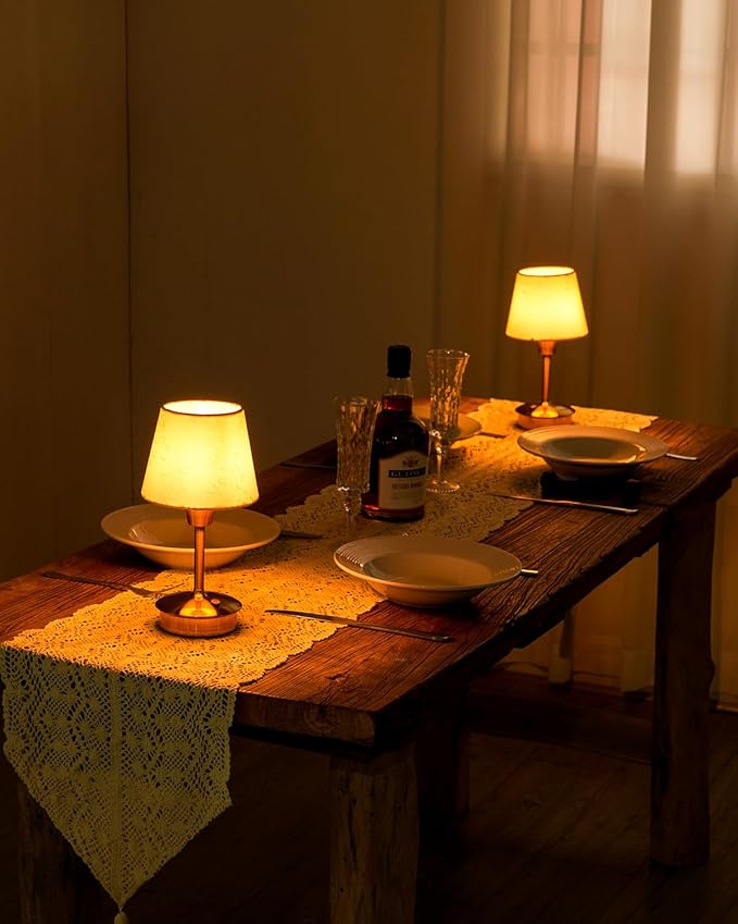 UMEXUS 2 Pack Small Cordless Table Lamp for Restaurant Dinner Table, 5200mAh Battery Operated Touch Lamps, Rechargeable Dimmable Portable Night Light for Bedside Dining Room Patio Kitchen Outdoor