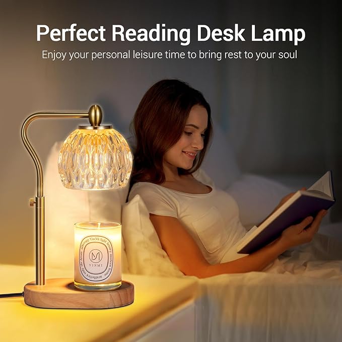 Candle Warmer, Candle Warmer Lamp with Timer & Dimmer Height Adjustable for All Size Scented Candles, with 2 * 50W Bulbs for Home Decor Mothers Day(Gold)