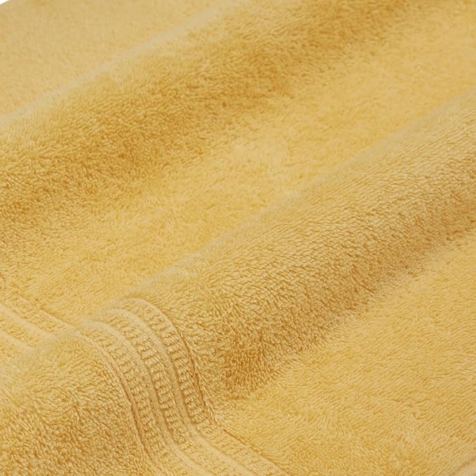 HOMELOVER 6 Piece Towel Set - 100% Organic Cotton 2 Bath Towels & 4 Hand Towels - 500 GSM, Hotel & Spa Quality, Soft, Quick Dry, Highly Absorbent Bathroom Essentials (Lemon Yellow)