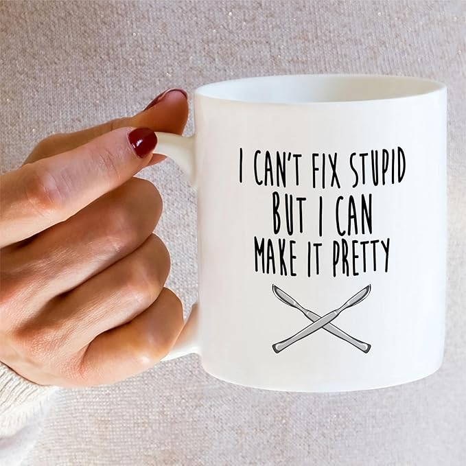 Retreez Funny Surgeon Mug - 11 Oz Ceramic Coffee or Tea Cup - Humorous Plastic Surgery Gift for Plastic Surgeons, Aesthetics and Cosmetic Doctors - Thank-You Gift