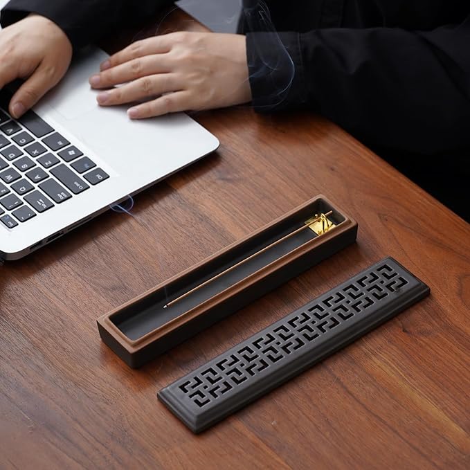 Incense Holder for Sticks,Ceramic Insence-Stick Holder Ash Catcher,Incense Holder Timkburner for Meditation Yoga Spa Room Decor