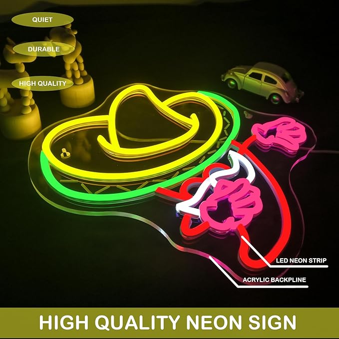 Mexican Neon Sign Cinco De Mayo Led Vintage LED Wall Decor for Bars,Fiesta Party USB-Powered Adjustable Brightness, Neon Sign for 5 De Mayo Mexican Party