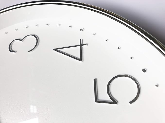Tosnail 12 Inches Round Silent Non Ticking Quartz Wall Clock - Elegant Silver Frame