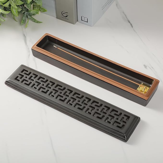 Incense Holder for Sticks,Ceramic Insence-Stick Holder Ash Catcher,Incense Holder Timkburner for Meditation Yoga Spa Room Decor