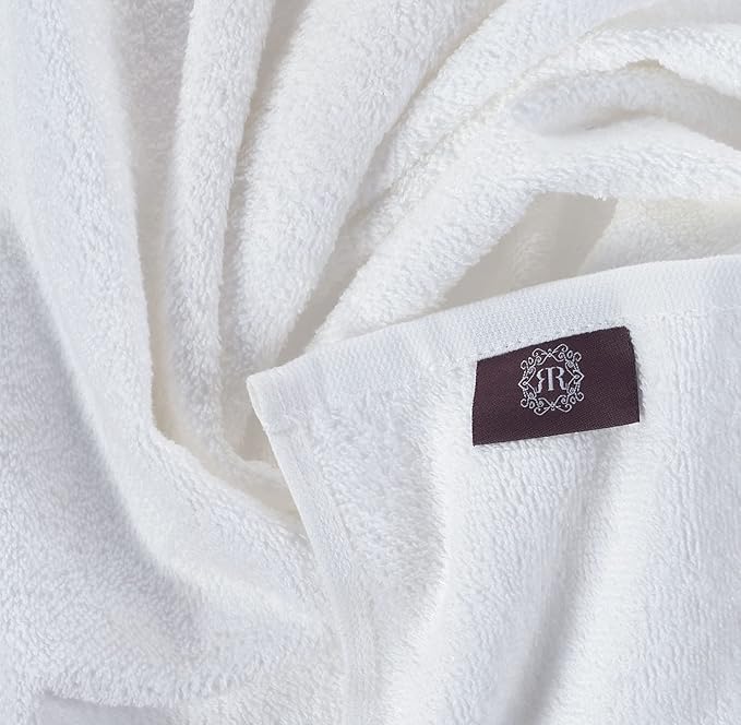REGAL RUBY, 6 Piece Towel Set, 2 Bath Towels 2 Hand Towels 2 Washcloths, Soft and Absorbent, 100% Turkish Cotton Towels for Bathroom Shower Towel, Bath Linen Set White