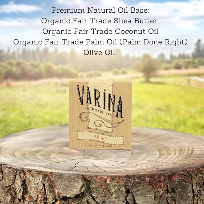 Varina Natural Angel Bar Soap - Gentle Cleansing for Sensitive Skin, Floral - 3 Pack
