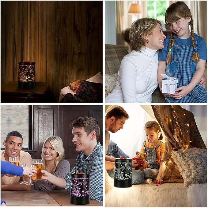 Christmas Wax Warmer Black Wax Melter for Scented Wax Fragrance Electric Oil Melter Cube Tart Burner for Home Decor