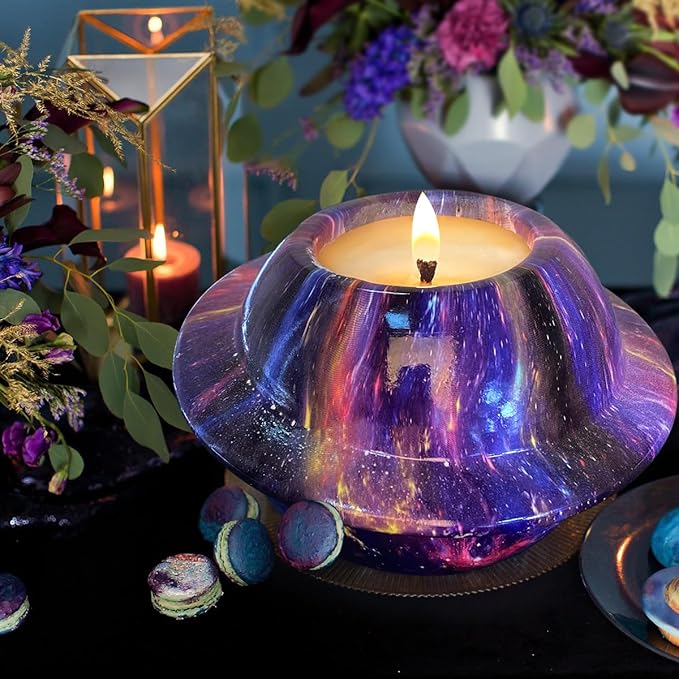 Premium Lilac Scented Candle - Strong Clove, 8 Oz Large Jar, Blue Ceramic, 100% Natural Soy, Non-Toxic, Ideal for Aromatherapy, Gifts & Home Décor