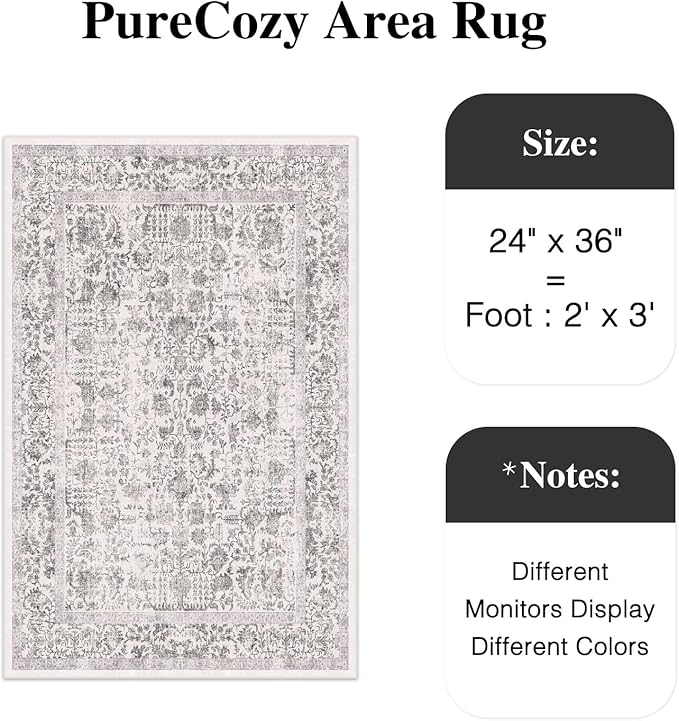 Black Entryway Area Rug 2x3 Door Mat Machine Washable Kitchen Vintage Distressed Non Slip Carpet Indoor Retro Floral Accent Throw Small Rug for Bathroom Office Bedroom Dining Room