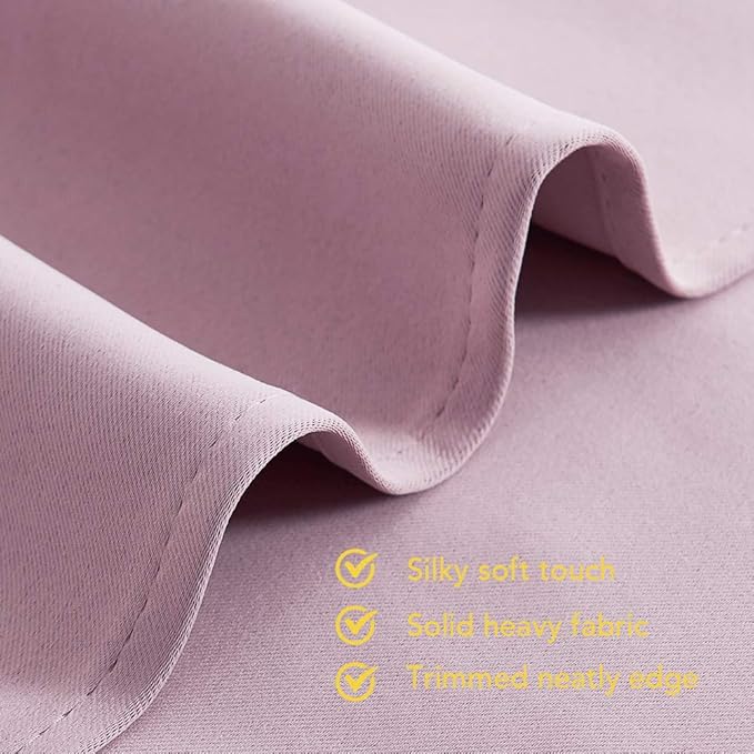 NICETOWN Blackout Curtain Panels for Girls Room, Nursery Essential Thermal Insulated Solid Grommet Top Blackout Drapes (Baby Pink=Lavender Pink, 1 Pair, 42 x 45 Inch)