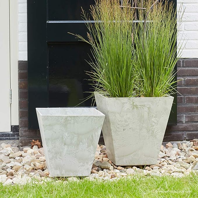 ArtStone 35126 Ella Square Planter, 12-Inch, Mint