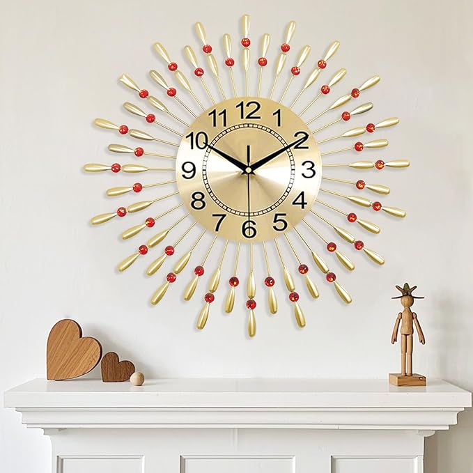 Wall Clock,20inch Decorative Wall Clocks Silent Quality Quartz Battery Operated,Large Wall Clock for Living Room,Kitchen,Home,Bathroom,Bedroom Wall Decor