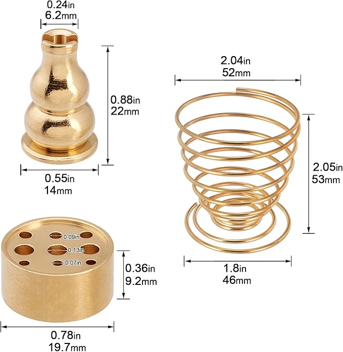 OIIKI 5 in 1 Incense Burner, 5.5 Inch Incense Holder, Brass Incense Holder for Incense Sticks Coil Incense Incense Cones, Alloy Cone Ash Catcher for Yoga Room