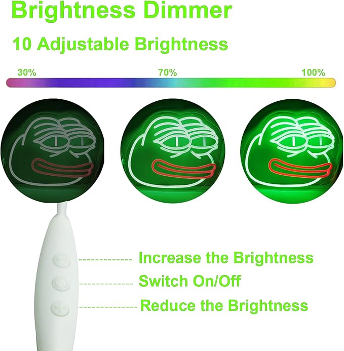 Sad Pepe Frog Neon Signs, Funny Frog Neon Light, LED Neon Signs for Wall Decor, Led Sign Animal Shaped Neon Lamp For Bar Garage Club Kids Room Decor