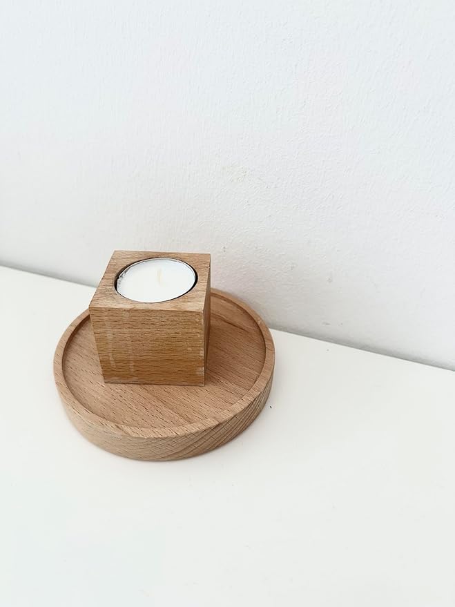 Coracle Floating Shelf Wood Round Wall Mounted Showcase Wall Shelf Hanging Planter Storage Wooden Shelf for Plants Photo Candle Invisible Wall Decoration Design Set of 2 (Diameter Ø4.7 inch)