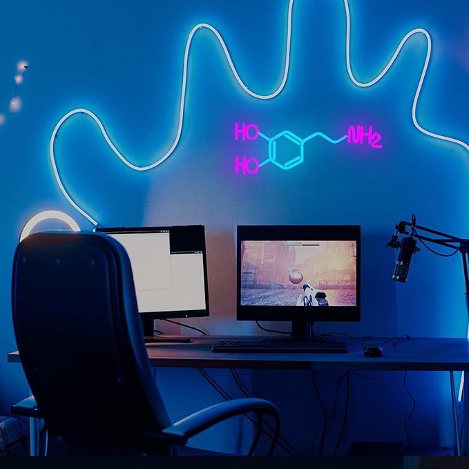 Dopamine Neon Sign, Classroom Wall Decor Led Neon Light Signs, Dopamine Neon Lights up Sign, USB Powered for Bedroom Office Building Hostel Girly Room Bar Christmas Gift(16.3 * 6.5in)