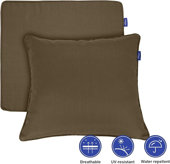 Deep Seat Cushions, Outdoor Cushions, Patio Furniture Cushions, Deep Seat & Back Cushion Patio Cushions for Backyard Couch Sofa Fade Resistant (22x24x4 in, Solid Dark Brown)