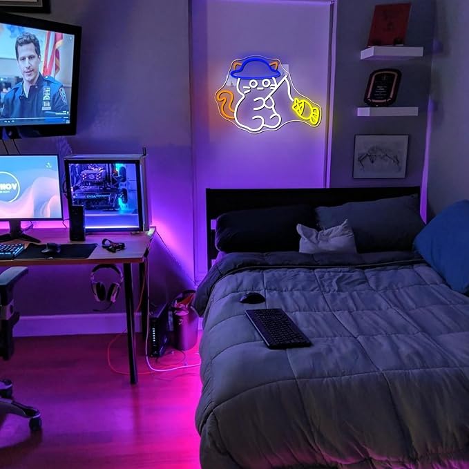 NEONLOVE Cat Neon Signs - USB Powered LED Cat Neon Light Signs with Remote Control for Wall Decor, Bedroom, Bar, Party, Men's Cave