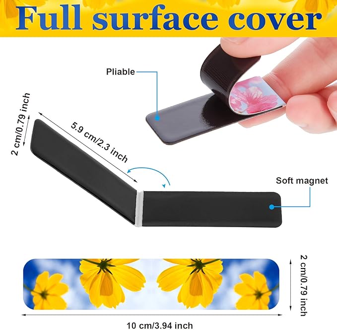 Zonon 30 Pieces Assorted Floral Magnetic Bookmarks Flower Magnetic Bookmarks Clips Page Markers for Women Kids Readers Students, School Office, Flower Theme Aesthetic Gifts