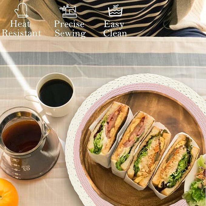 Noctiflorous Round Braided Placemats Set of 8 Table Mats 15 Inches Washable Heat Resistant for Dining Table Non-Slip Indoor Outdoor Place Mats for Easter(02 White Edge Pink 8)